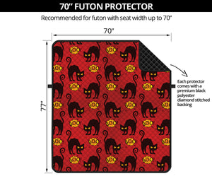 Halloween Black Cat Pattern Print Futon Protector