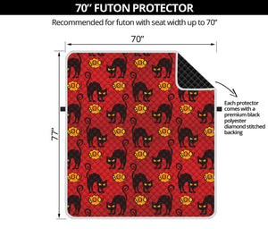 Halloween Black Cat Pattern Print Futon Protector