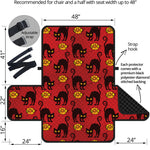 Halloween Black Cat Pattern Print Half Sofa Protector