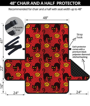 Halloween Black Cat Pattern Print Half Sofa Protector