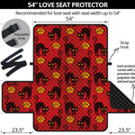 Halloween Black Cat Pattern Print Loveseat Protector