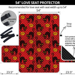 Halloween Black Cat Pattern Print Loveseat Protector