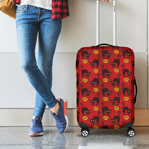 Halloween Black Cat Pattern Print Luggage Cover