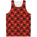 Halloween Black Cat Pattern Print Men's Tank Top