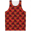 Halloween Black Cat Pattern Print Men's Tank Top