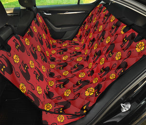 Halloween Black Cat Pattern Print Pet Car Back Seat Cover