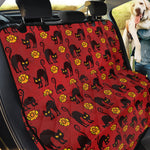 Halloween Black Cat Pattern Print Pet Car Back Seat Cover