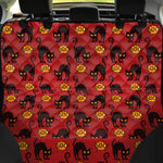 Halloween Black Cat Pattern Print Pet Car Back Seat Cover