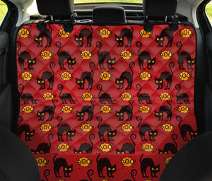 Halloween Black Cat Pattern Print Pet Car Back Seat Cover