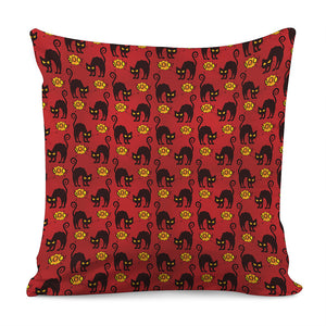 Halloween Black Cat Pattern Print Pillow Cover