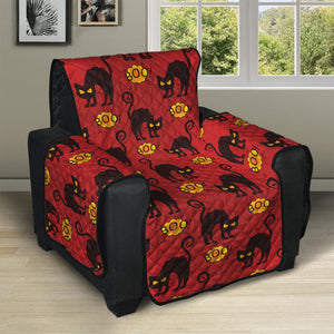 Halloween Black Cat Pattern Print Recliner Protector