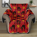 Halloween Black Cat Pattern Print Recliner Protector