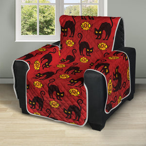 Halloween Black Cat Pattern Print Recliner Protector