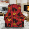 Halloween Black Cat Pattern Print Recliner Slipcover