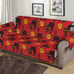 Halloween Black Cat Pattern Print Sofa Protector