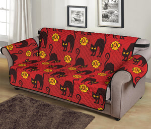 Halloween Black Cat Pattern Print Sofa Protector