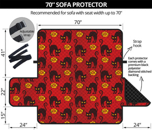 Halloween Black Cat Pattern Print Sofa Protector