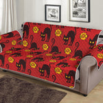 Halloween Black Cat Pattern Print Sofa Protector