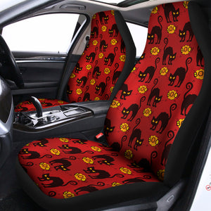 Halloween Black Cat Pattern Print Universal Fit Car Seat Covers