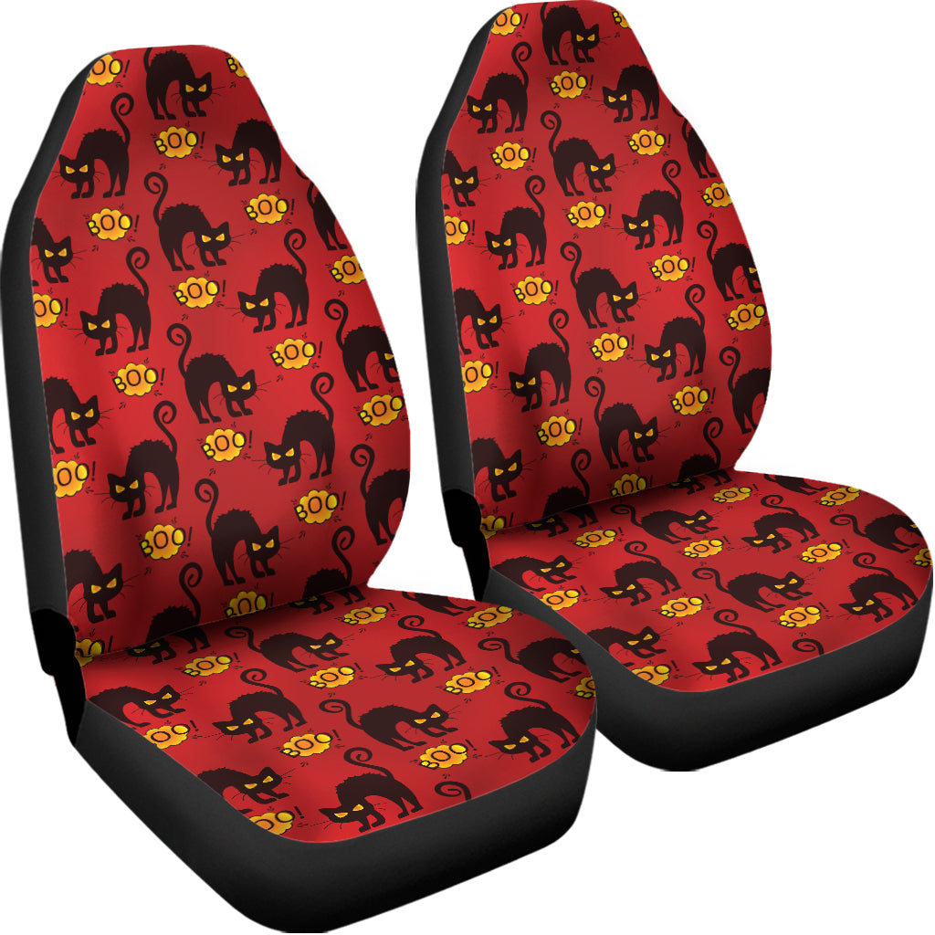 Halloween Black Cat Pattern Print Universal Fit Car Seat Covers