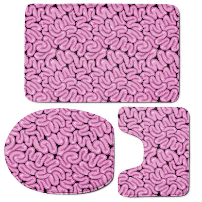 Halloween Brain Print 3 Piece Bath Mat Set