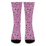 Halloween Brain Print Crew Socks