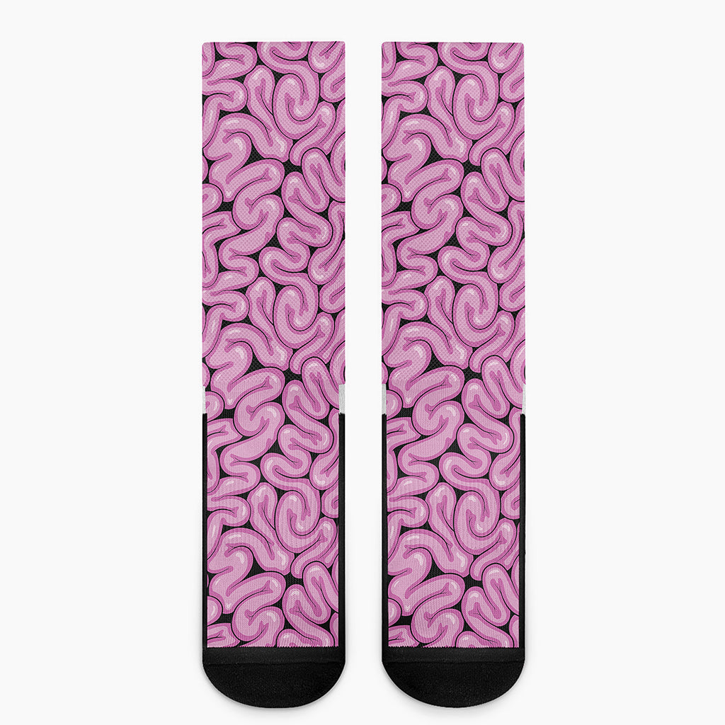Halloween Brain Print Crew Socks