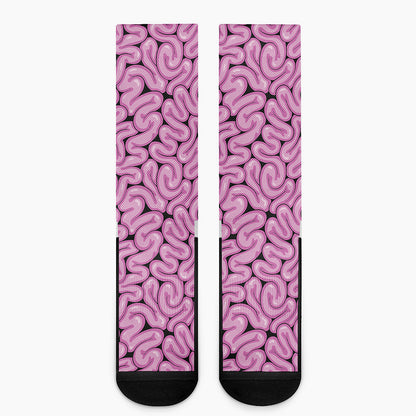Halloween Brain Print Crew Socks