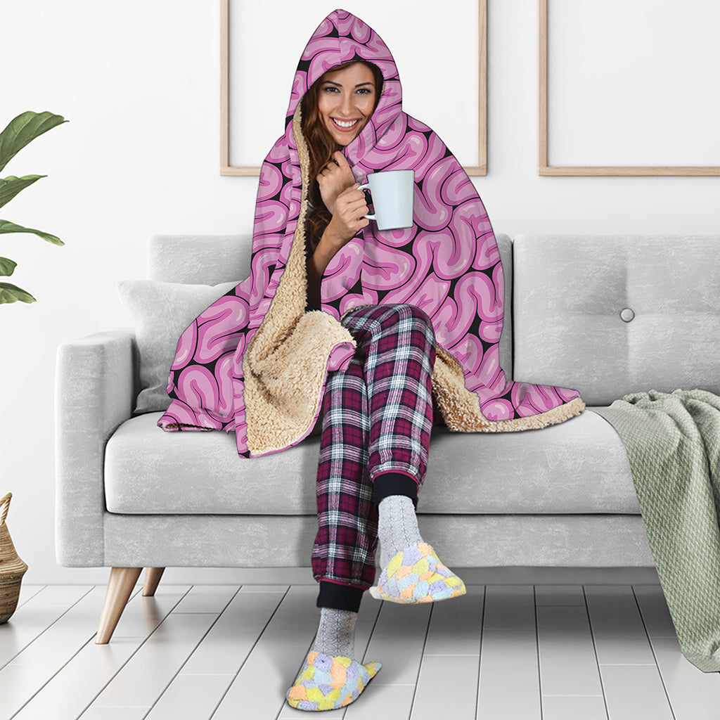 Halloween Brain Print Hooded Blanket