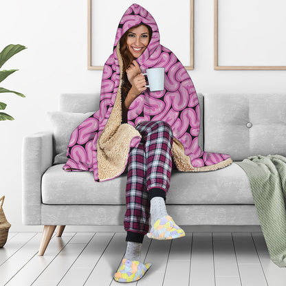 Halloween Brain Print Hooded Blanket