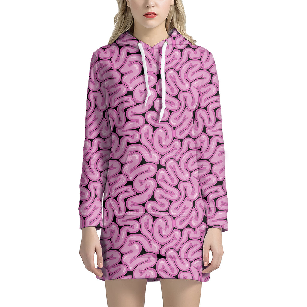 Halloween Brain Print Hoodie Dress