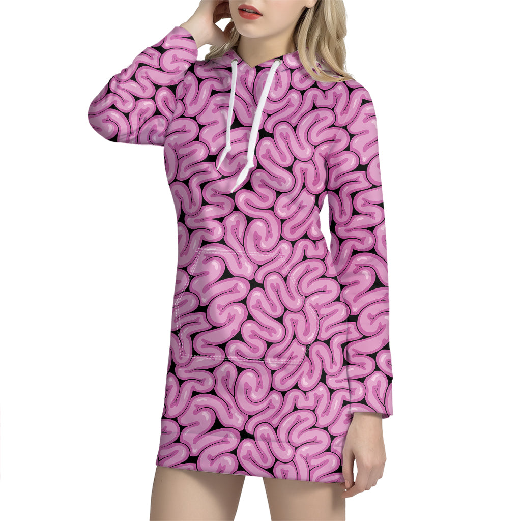 Halloween Brain Print Hoodie Dress