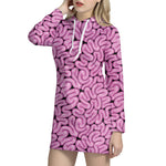 Halloween Brain Print Hoodie Dress