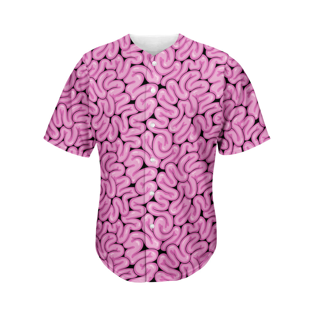 Halloween Brain Print Men's Baseball Jersey