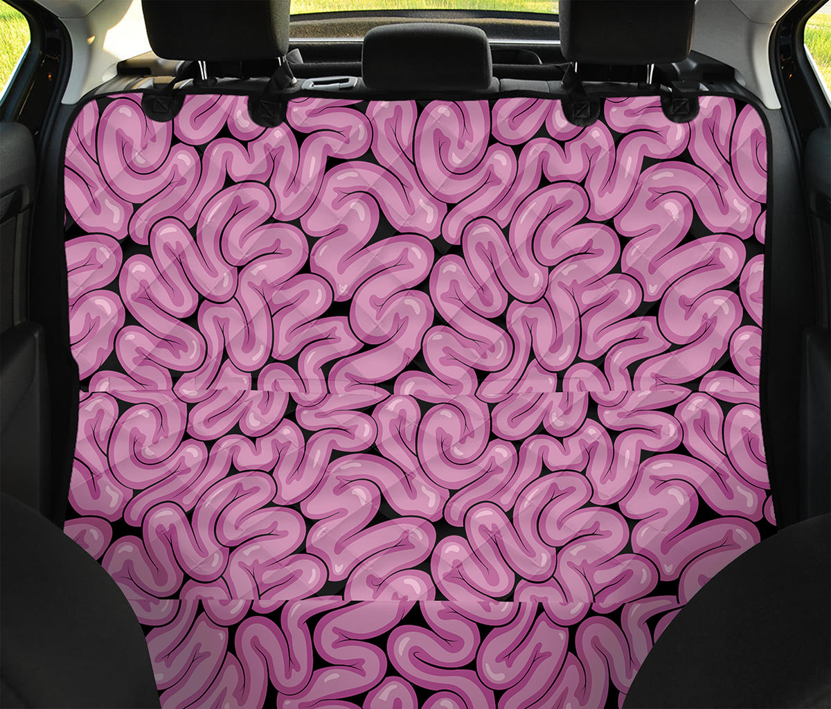 Halloween Brain Print Pet Car Back Seat Cover