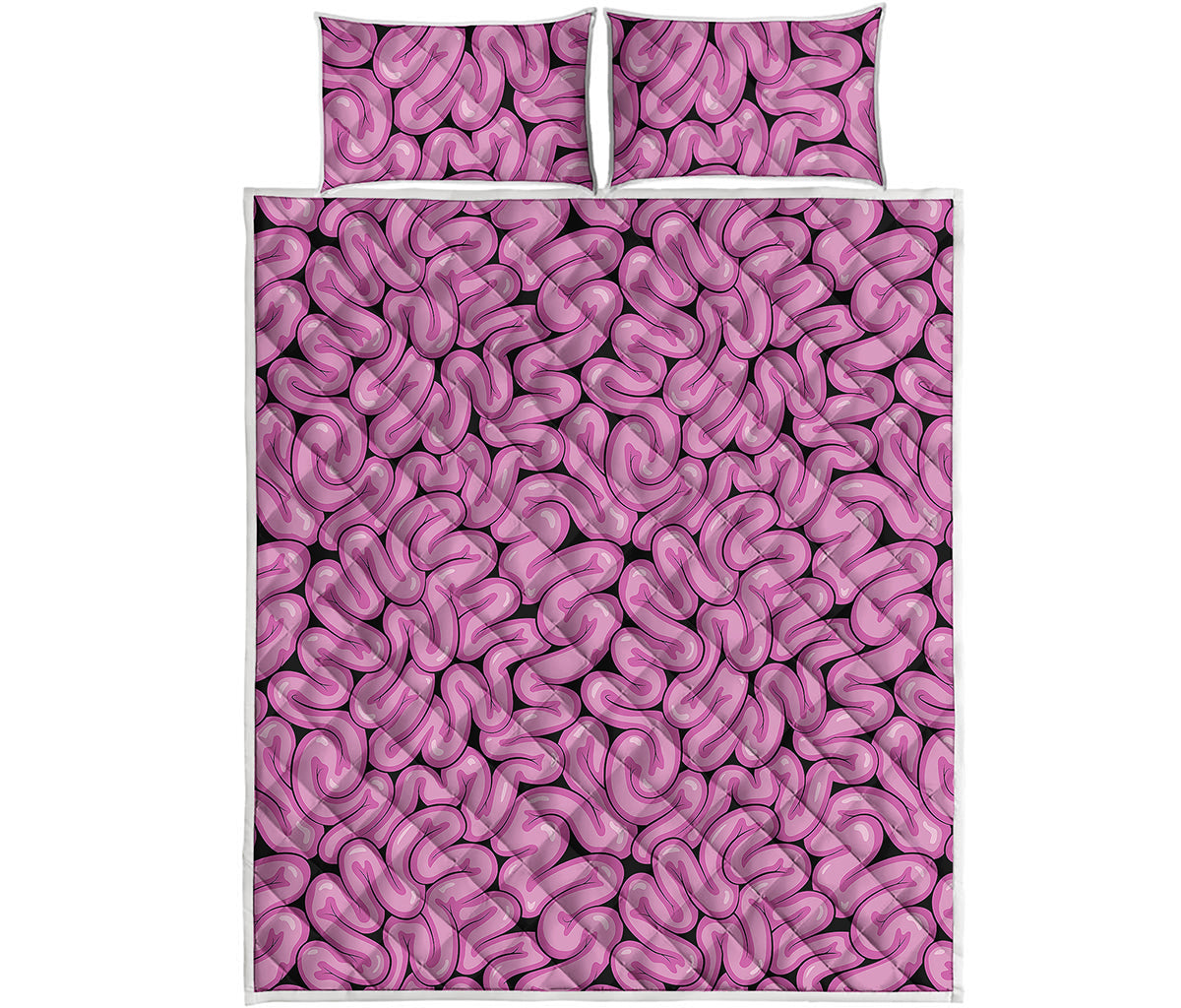 Halloween Brain Print Quilt Bed Set