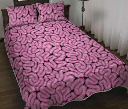 Halloween Brain Print Quilt Bed Set