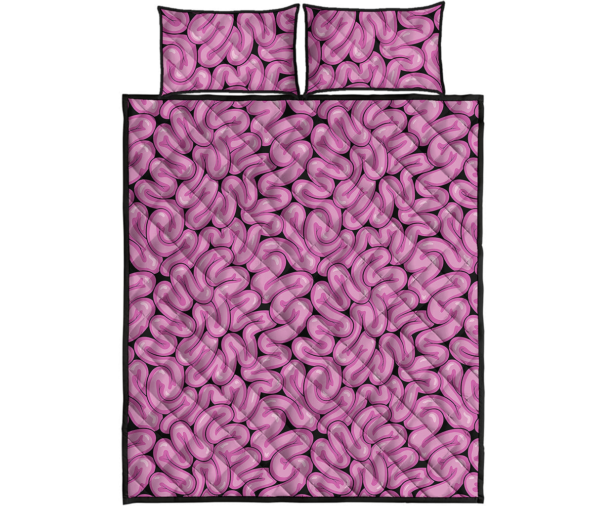 Halloween Brain Print Quilt Bed Set