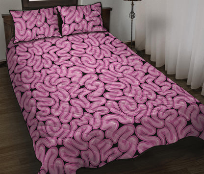 Halloween Brain Print Quilt Bed Set