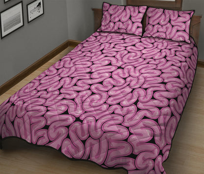 Halloween Brain Print Quilt Bed Set