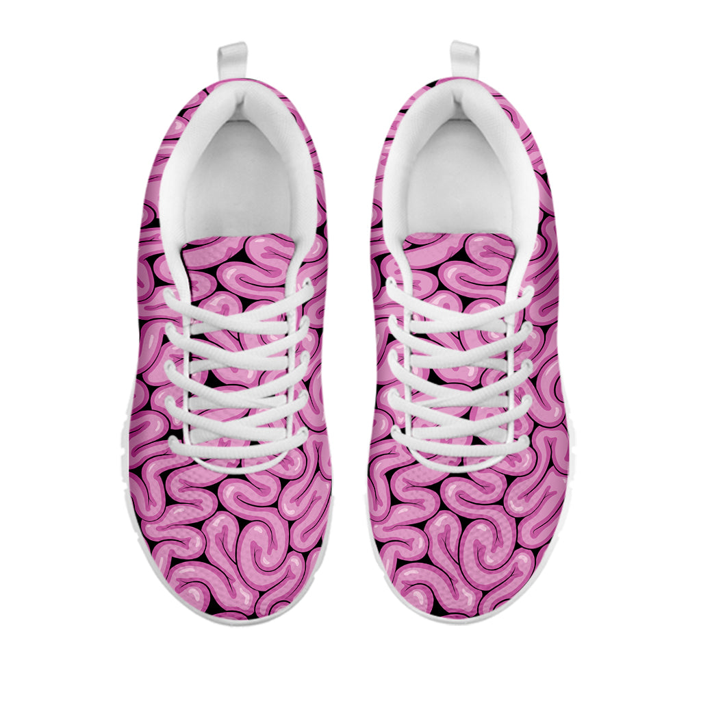 Halloween Brain Print White Sneakers