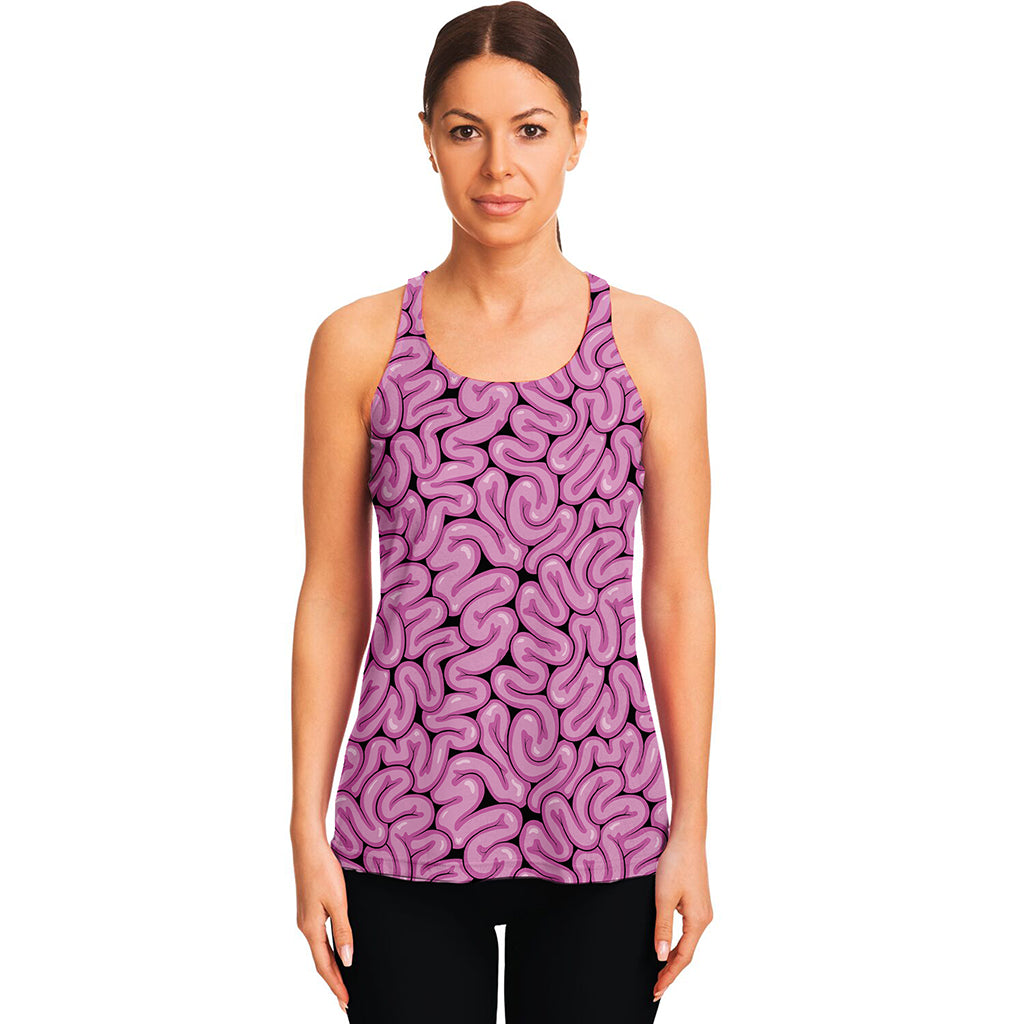 Halloween Brain Print Women's Racerback Tank Top