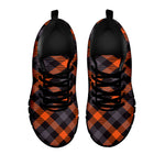 Halloween Buffalo Check Pattern Print Black Sneakers