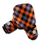 Halloween Buffalo Check Pattern Print Boxing Gloves