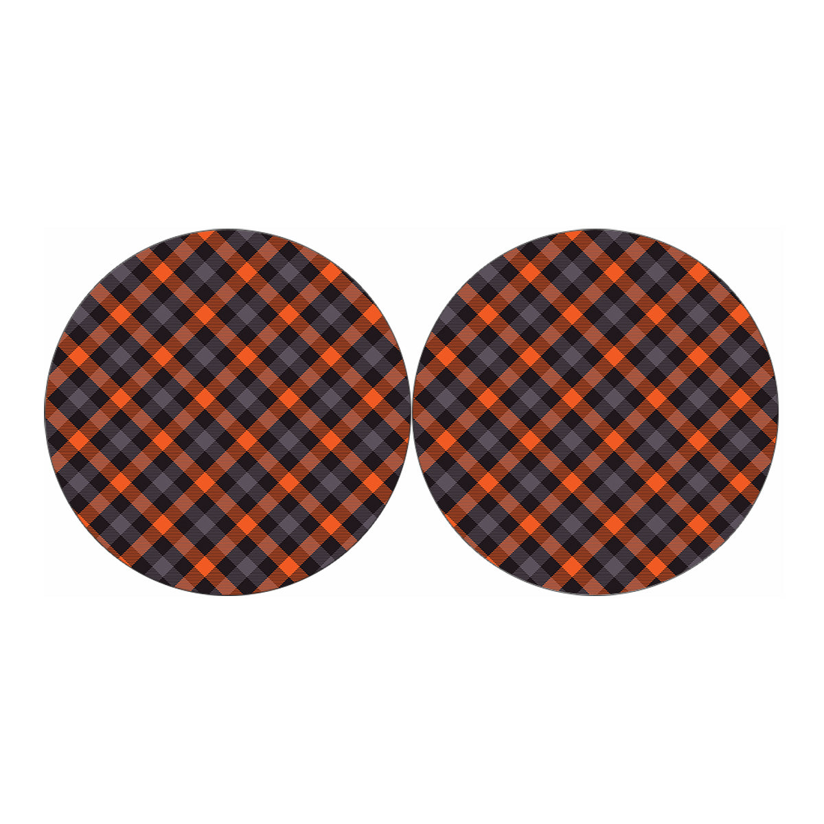 Halloween Buffalo Check Pattern Print Car Coasters