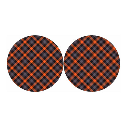 Halloween Buffalo Check Pattern Print Car Coasters