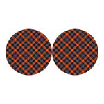 Halloween Buffalo Check Pattern Print Car Coasters
