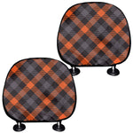 Halloween Buffalo Check Pattern Print Car Headrest Covers