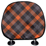 Halloween Buffalo Check Pattern Print Car Headrest Covers