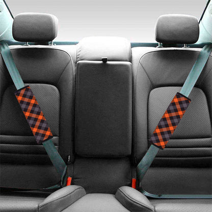 Halloween Buffalo Check Pattern Print Car Seat Belt Covers
